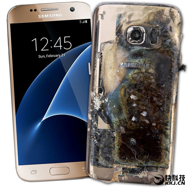 英國一臺三星S7未充電突然自爆:濃煙滾滾如燒烤