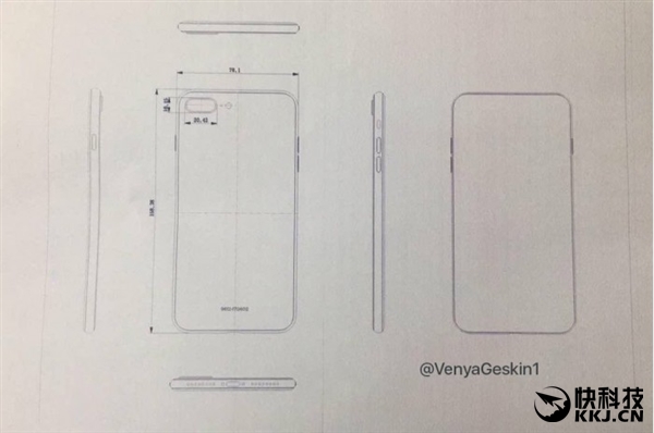iPhone 8、7S最終版設(shè)計(jì)圖流出：正面指紋識(shí)別