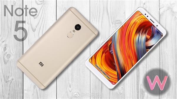 全面屏紅米Note 5渲染圖曝光：這一排開孔什么鬼？