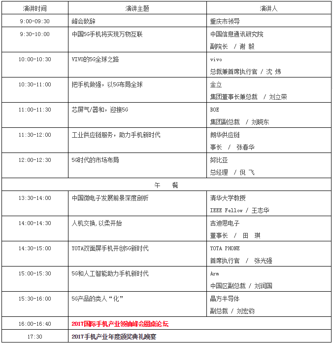 2017國(guó)際手機(jī)產(chǎn)業(yè)領(lǐng)袖峰會(huì)（重磅嘉賓來(lái)襲）12月2號(hào)見(jiàn)