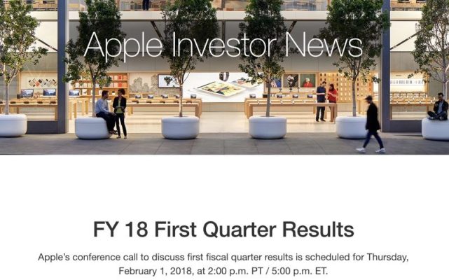 蘋果2月2日發(fā)布財(cái)報(bào) 將公布iPhone X銷量