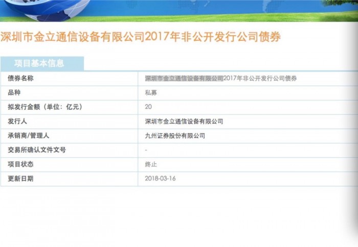 金立回應(yīng)20億債券終止:項(xiàng)目自行中止 與本次融資無(wú)關(guān)