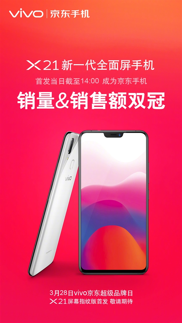 vivo X21斬獲京東天貓銷量&銷售額雙冠軍