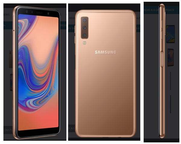 三星發(fā)布2018款Galaxy A7新機：2400萬后置三攝、側(cè)指紋