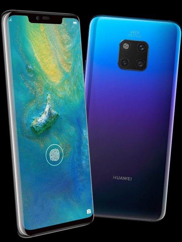 華為Mate 20 Pro外形渲染圖曝光:屏下指紋+劉海屏