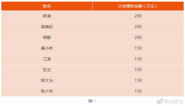 科大訊飛全體高管增持股票 承諾6個(gè)月內不減持