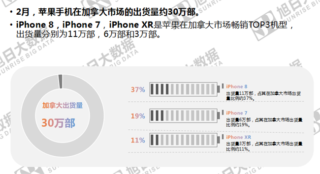 蘋(píng)果手機全球市場(chǎng)表現(2019年2月)