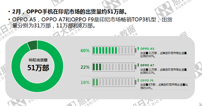 OPPO手機(jī)全球市場表現(xiàn)(2019年2月)