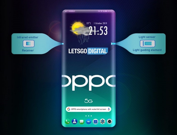 OPPO四曲面3D瀑布屏智能機(jī)新專利曝光 輔以屏下隱藏式多傳感器設(shè)計(jì)