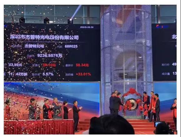 杰普特光電今日上市 發(fā)行股價43.86 元/股
