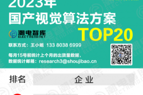 2023國產(chǎn)汽車(chē)視覺(jué)算法方案商TOP 20，“軟硬結合”更具競爭力
